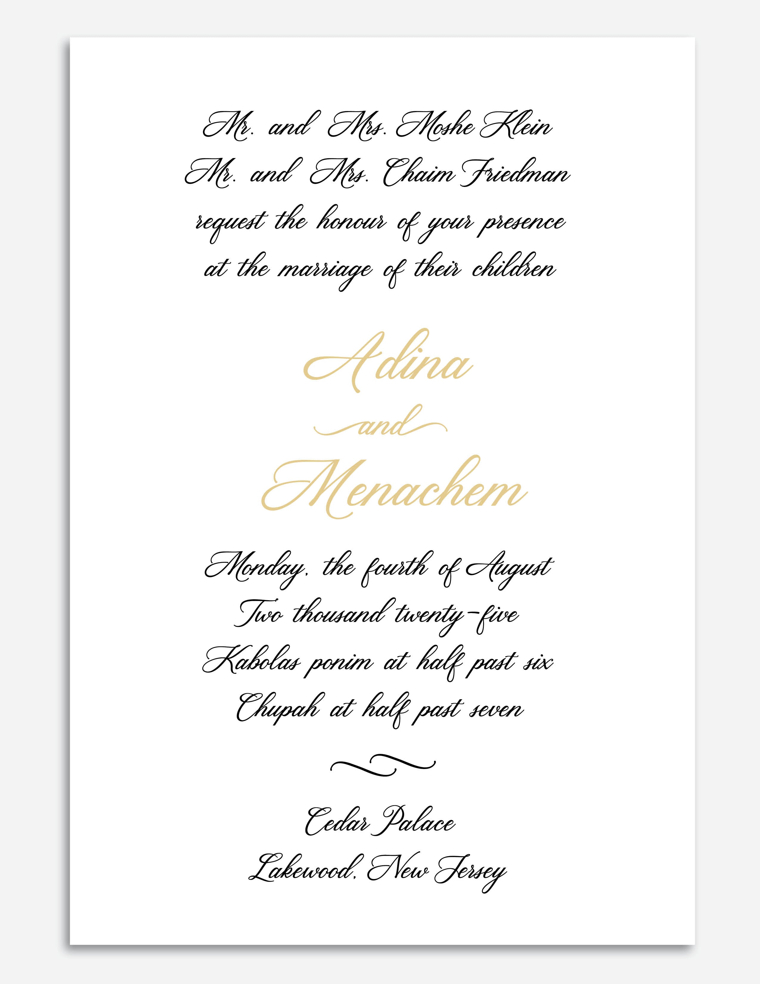 Classic Flat + Foil Invite - Style 1