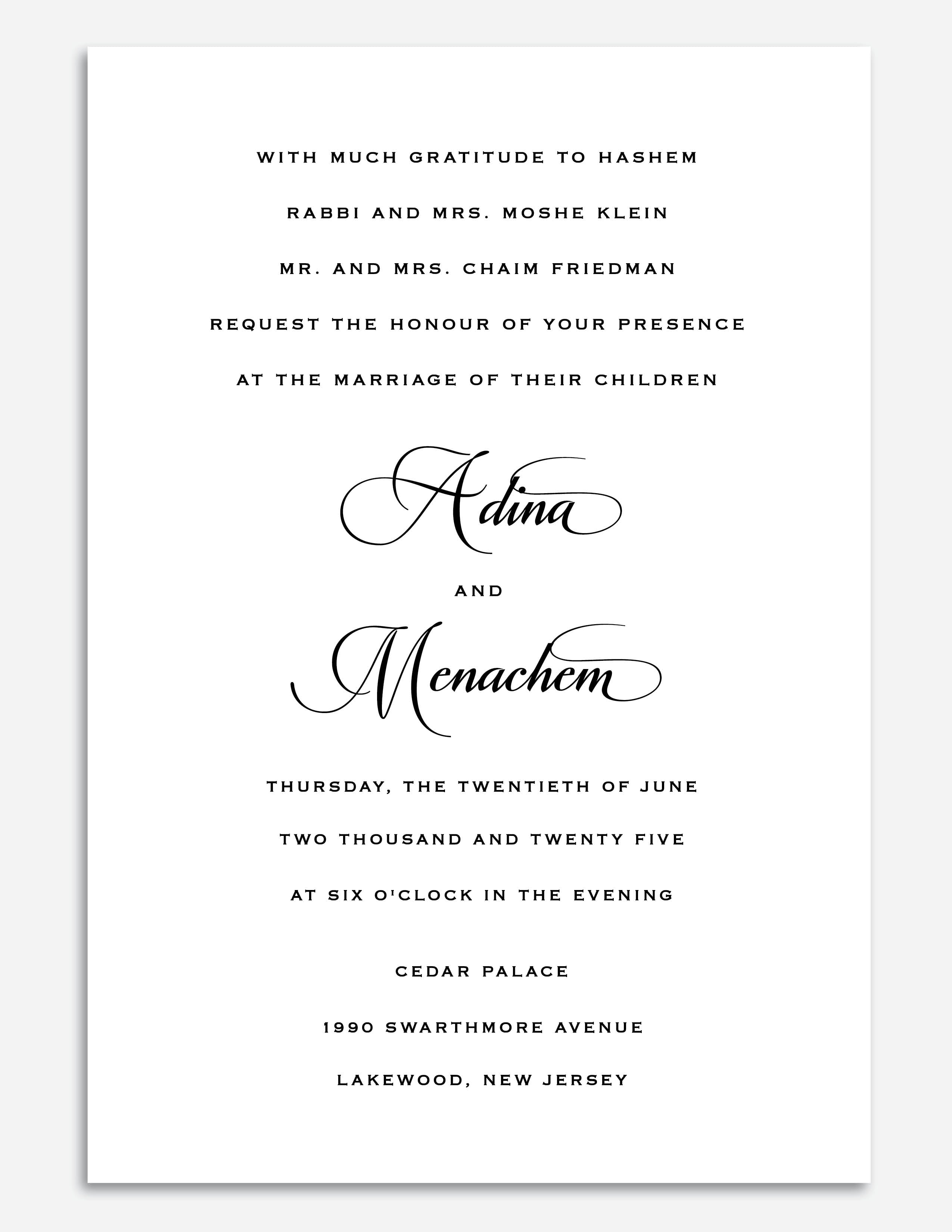 Luxe Letterpress Invite - Style 10