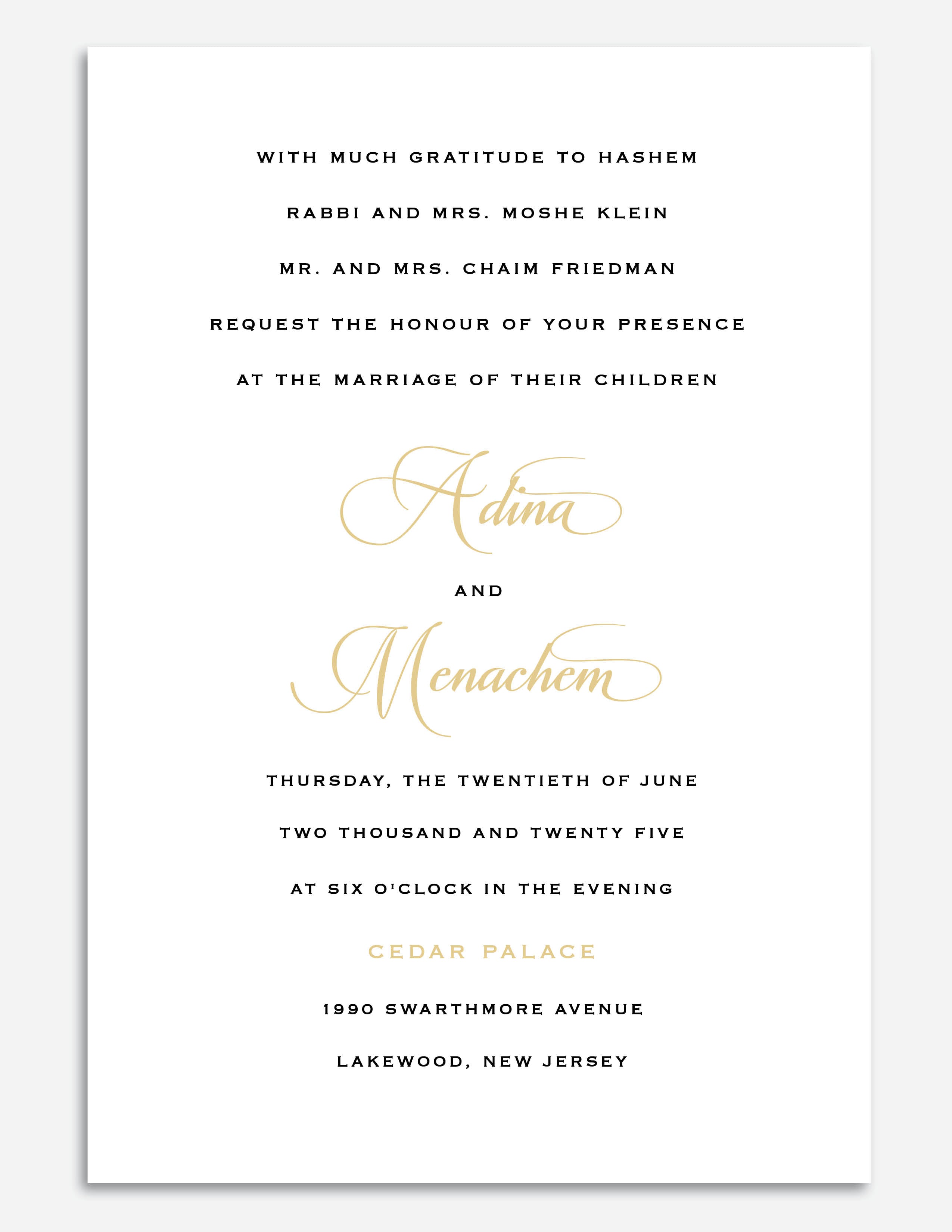 Classic Flat + Foil Invite - Style 10