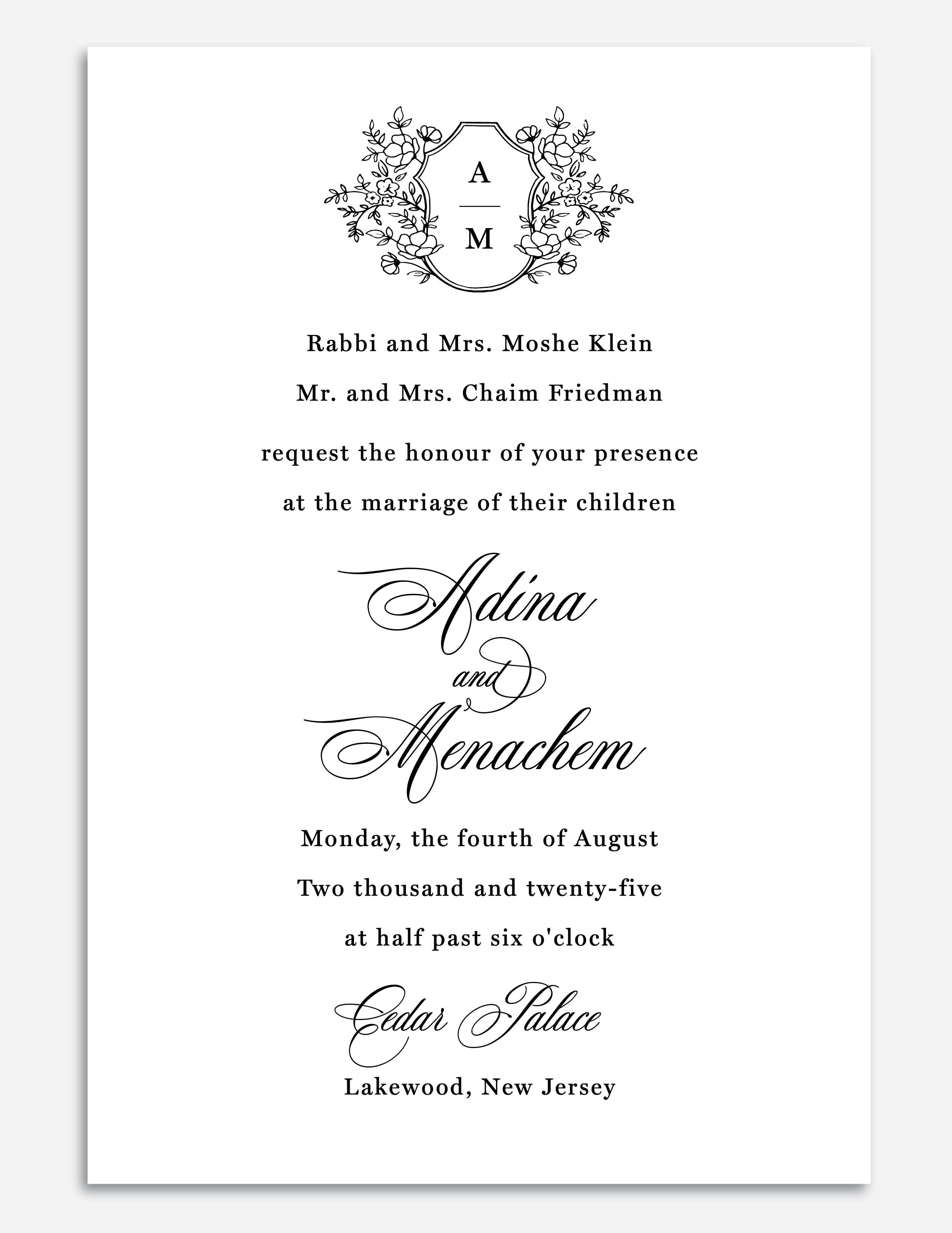 Luxe Letterpress Invite - Style 11