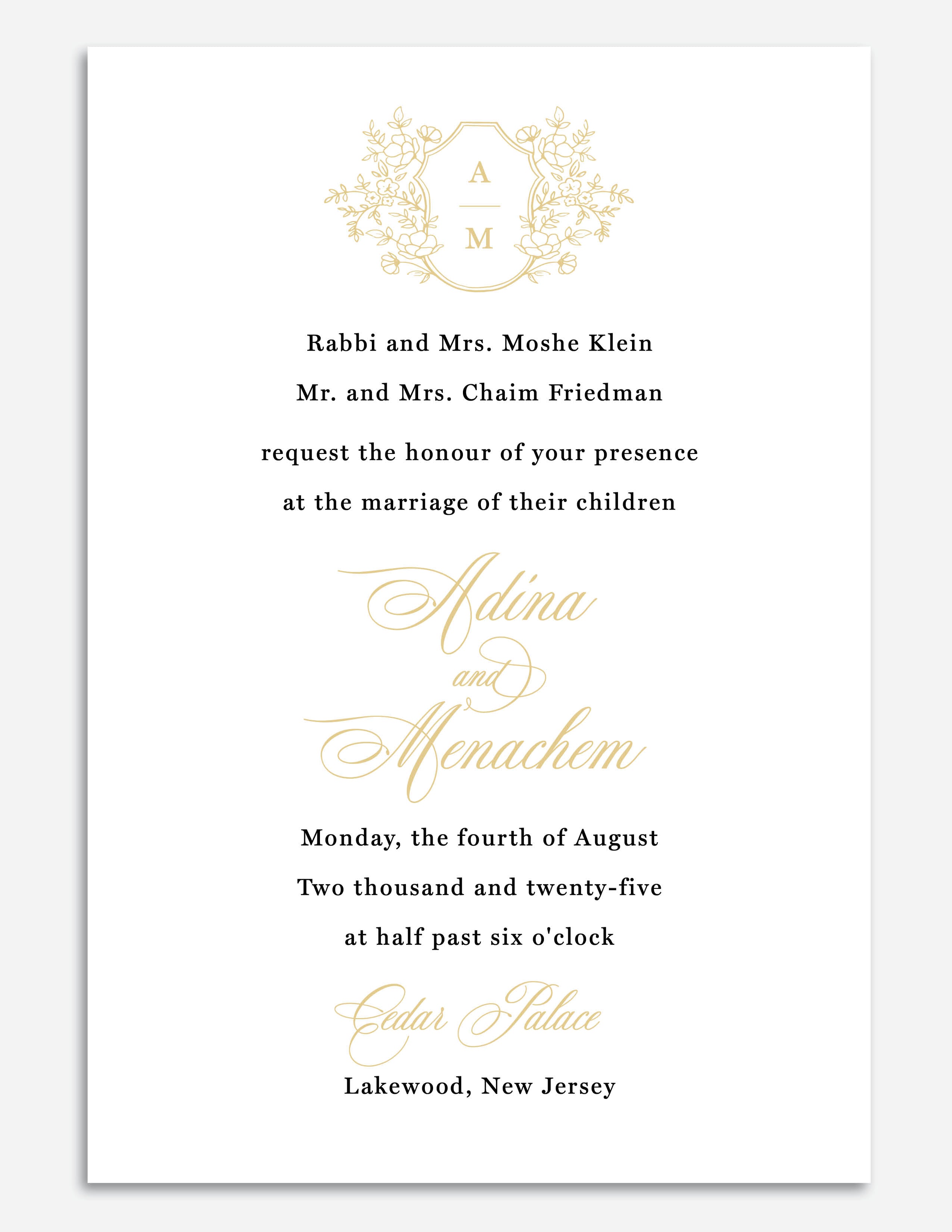 Classic Flat + Foil Invite - Style 11