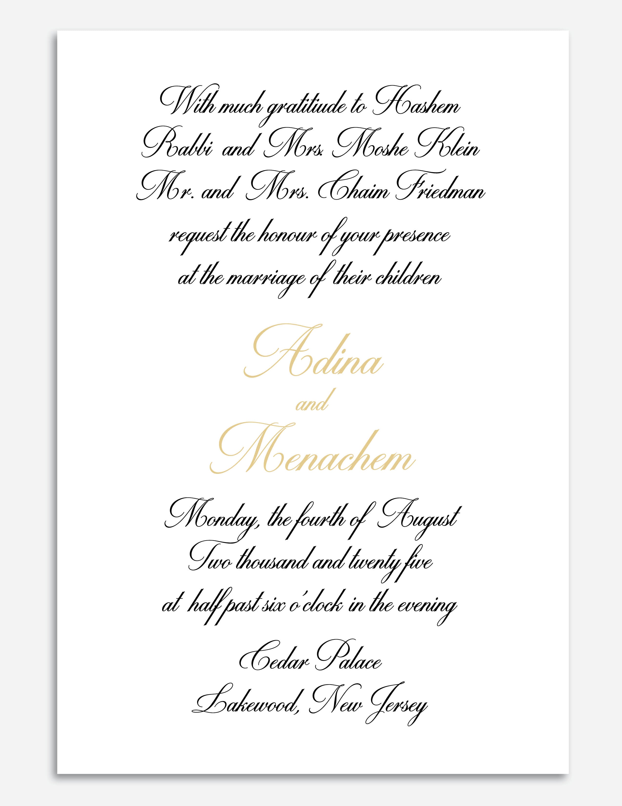 Classic Flat + Foil Invite - Style 12