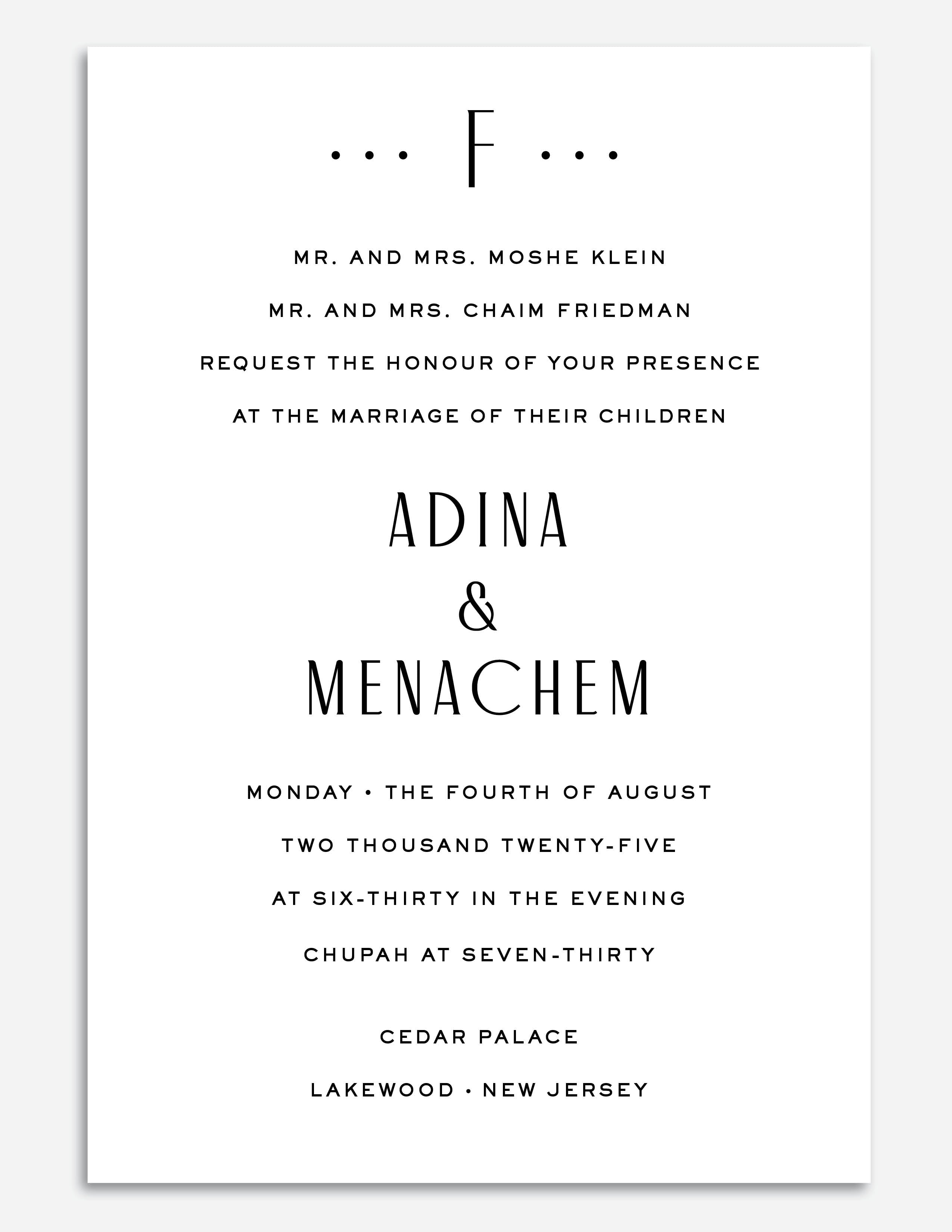 Luxe Letterpress Invite - Style 2