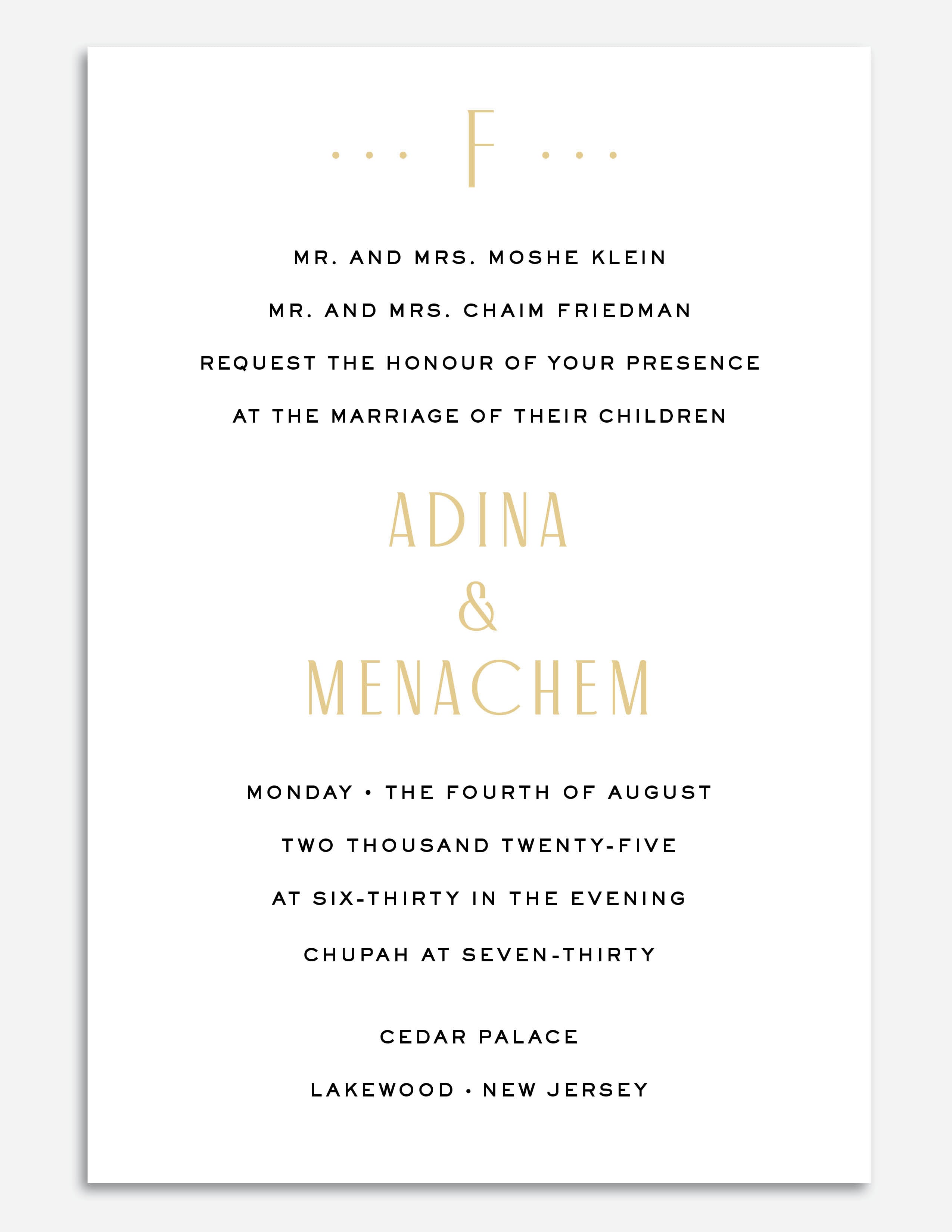 Classic Flat + Foil Invite - Style 2