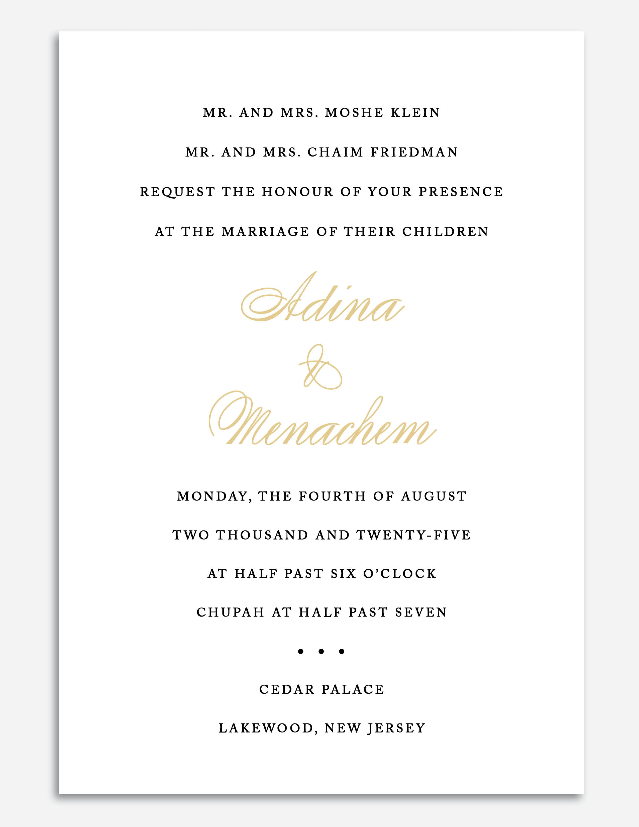 Classic Flat + Foil Invite - Style 3