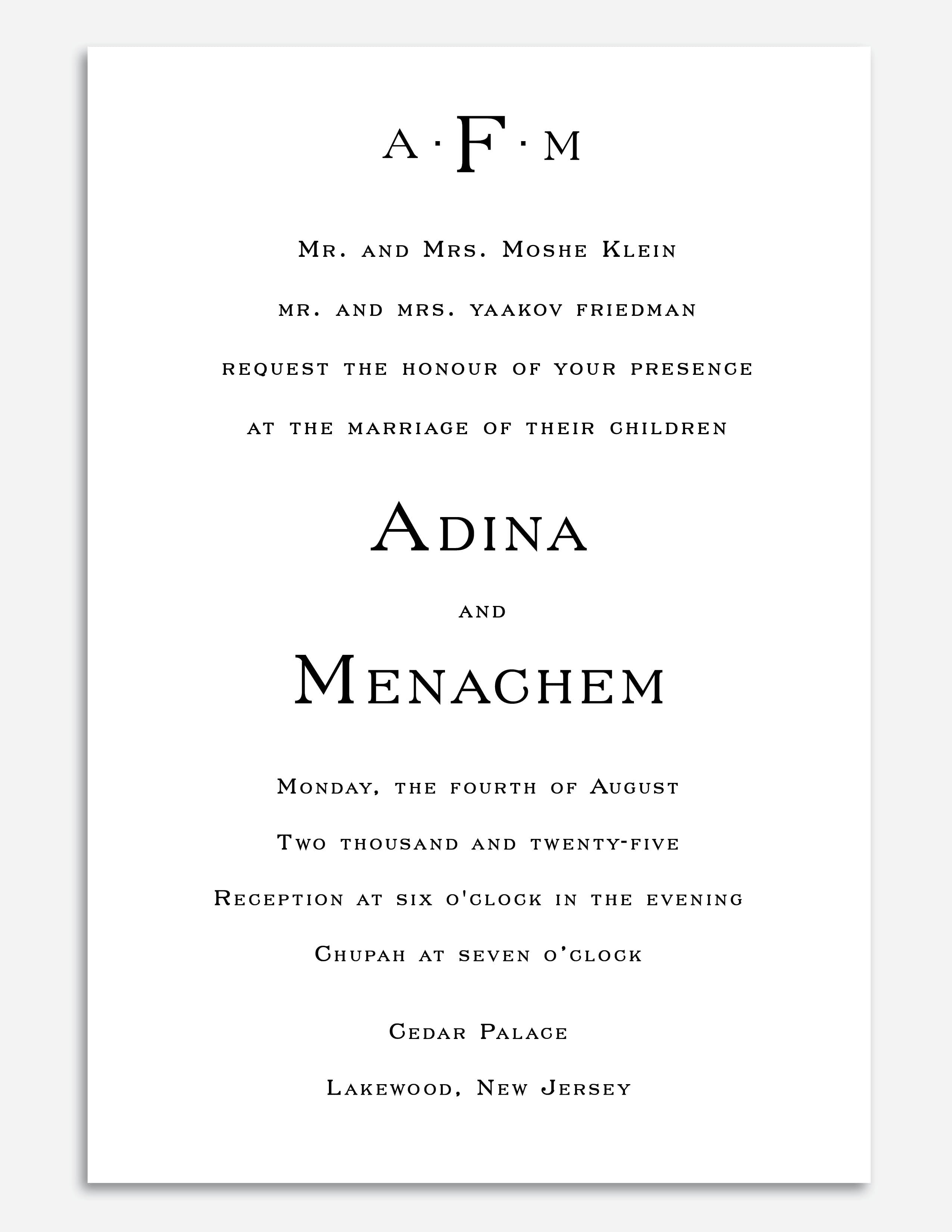 Luxe Letterpress Invite - Style 4