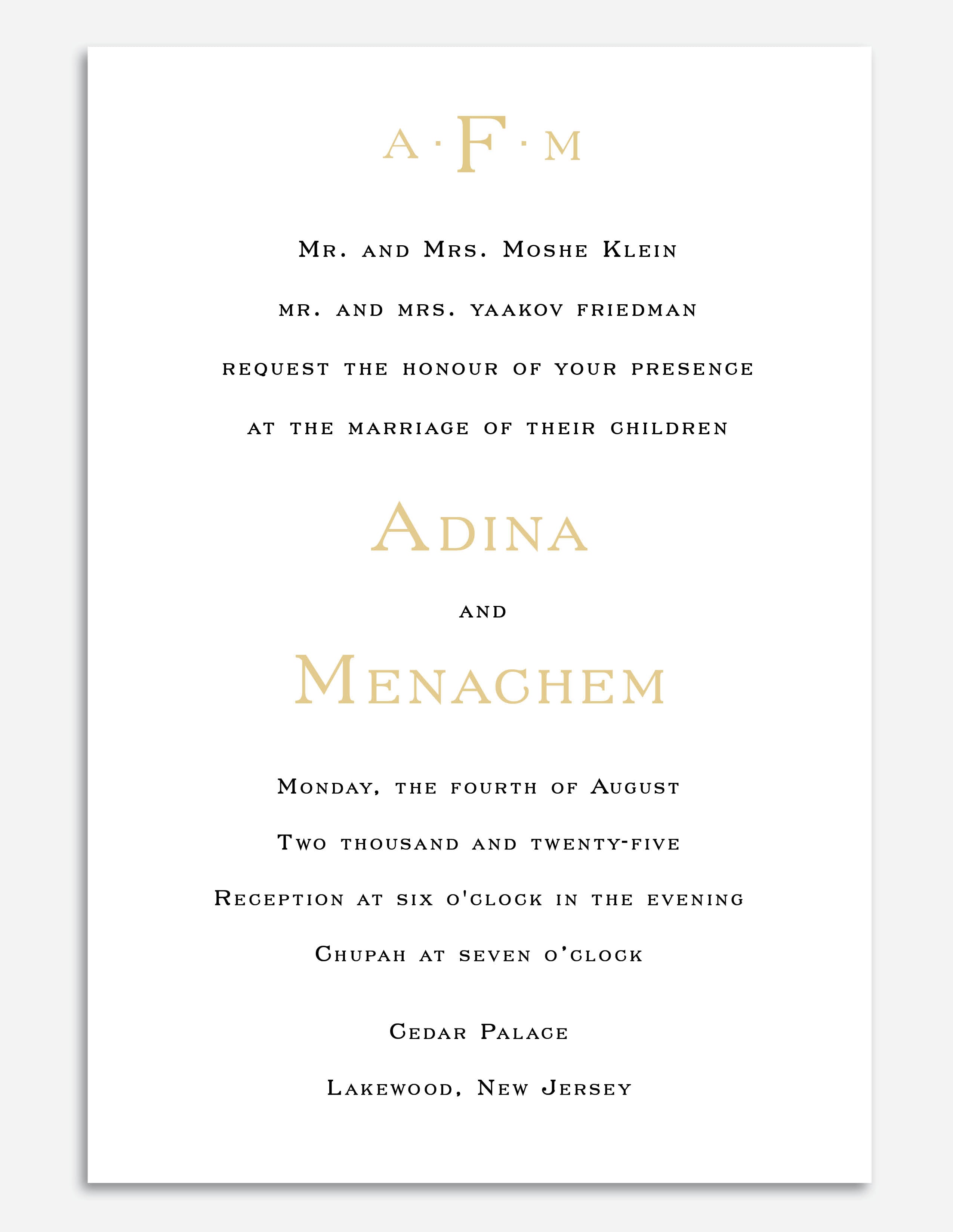 Classic Flat + Foil Invite - Style 4