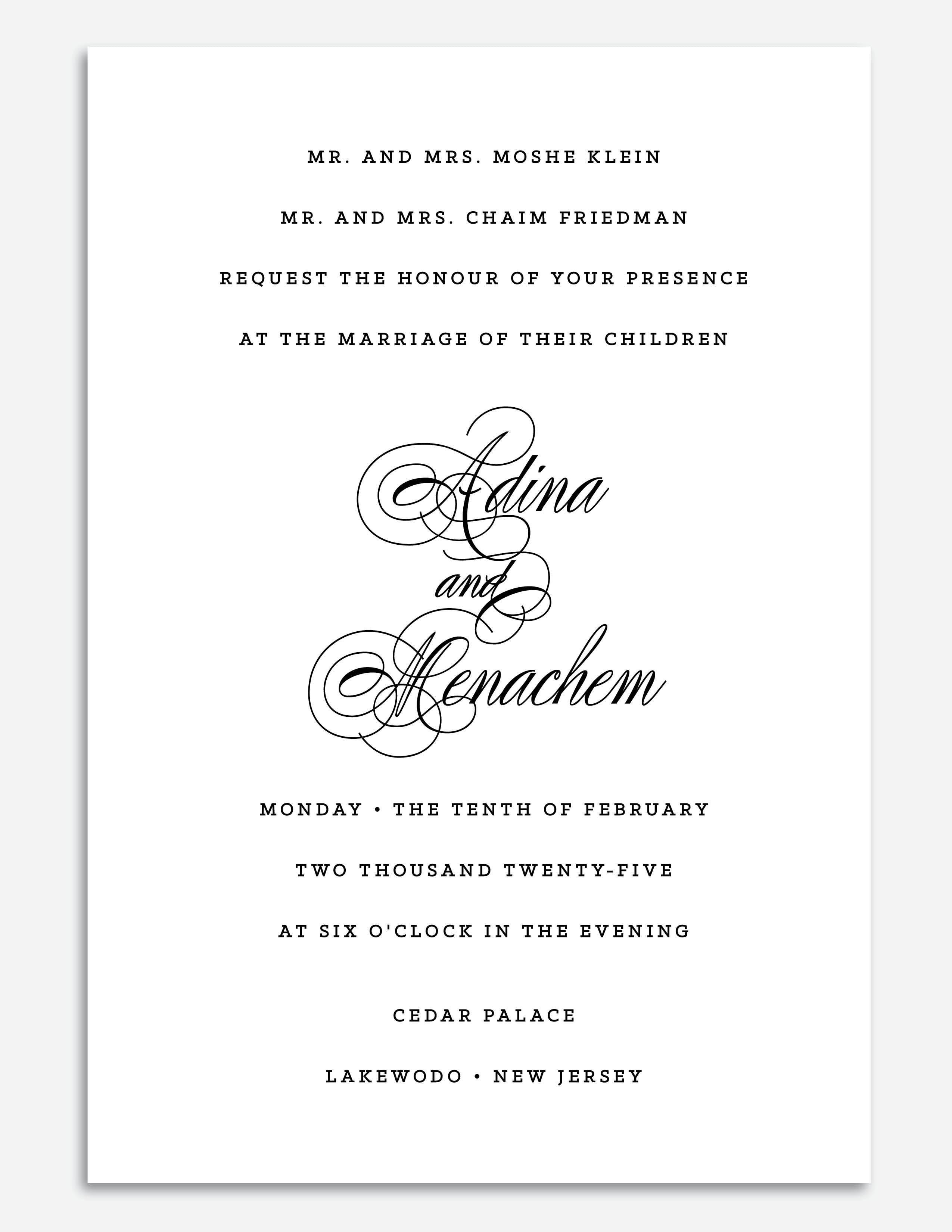 Luxe Letterpress Invite - Style 5