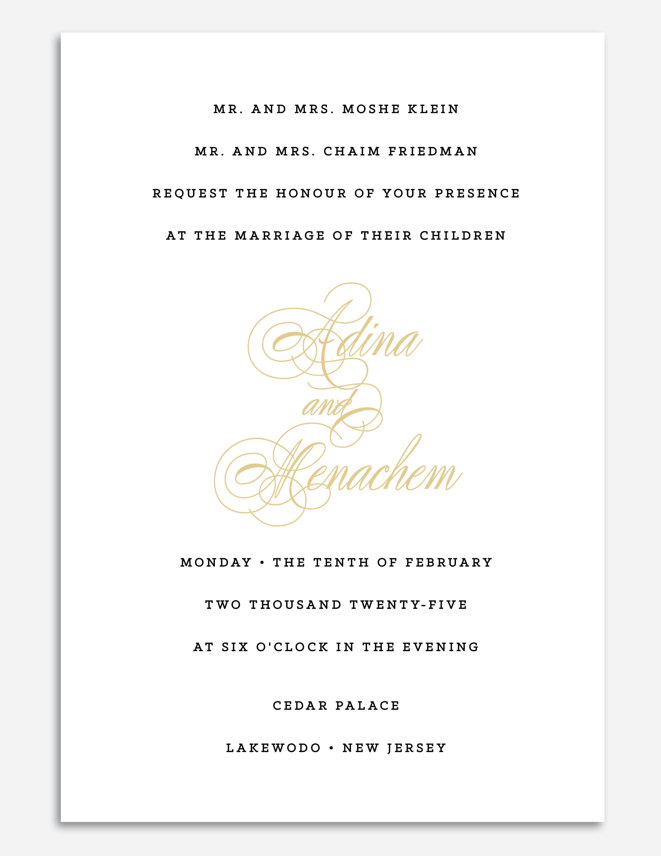 Classic Flat + Foil Invite - Style 5