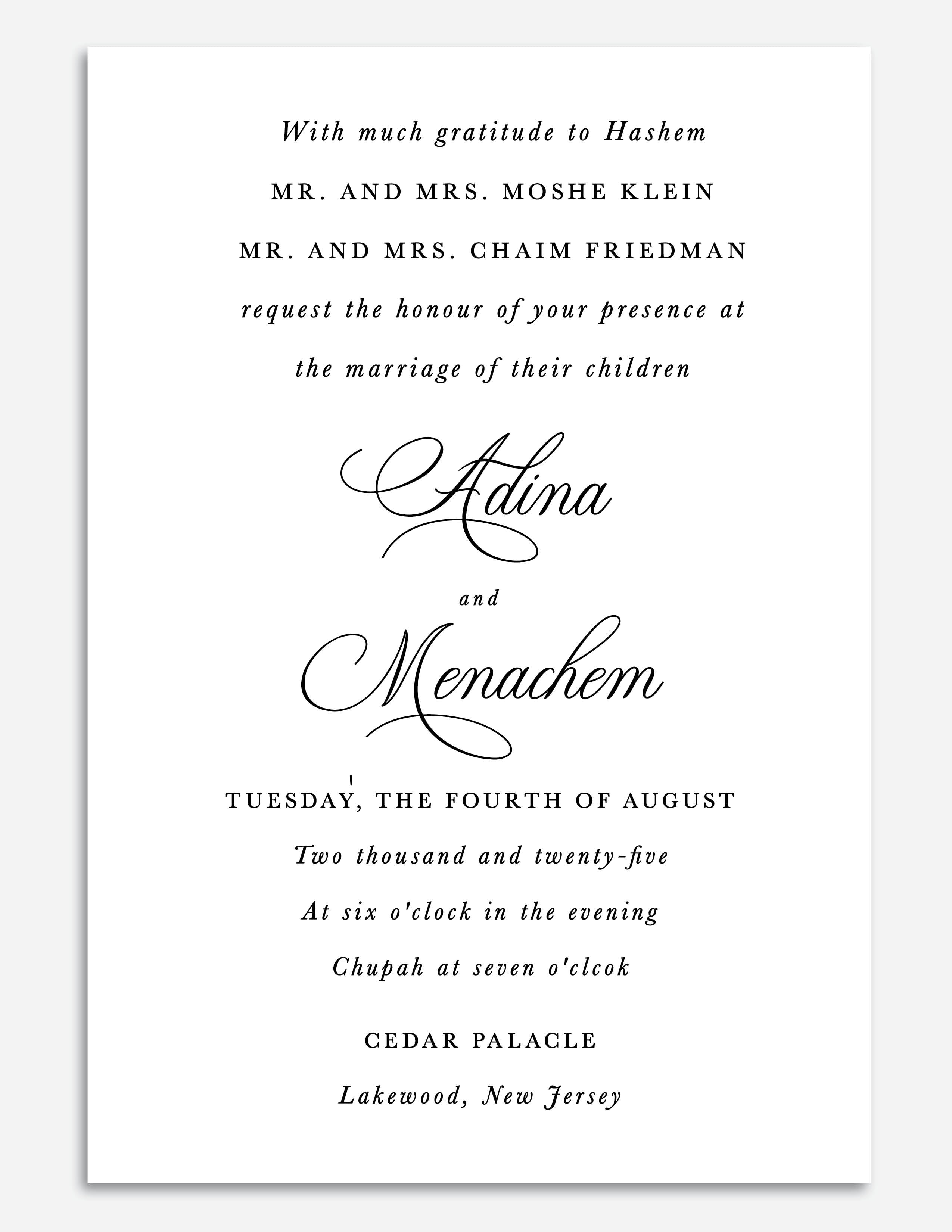 Luxe Letterpress Invite - Style 7