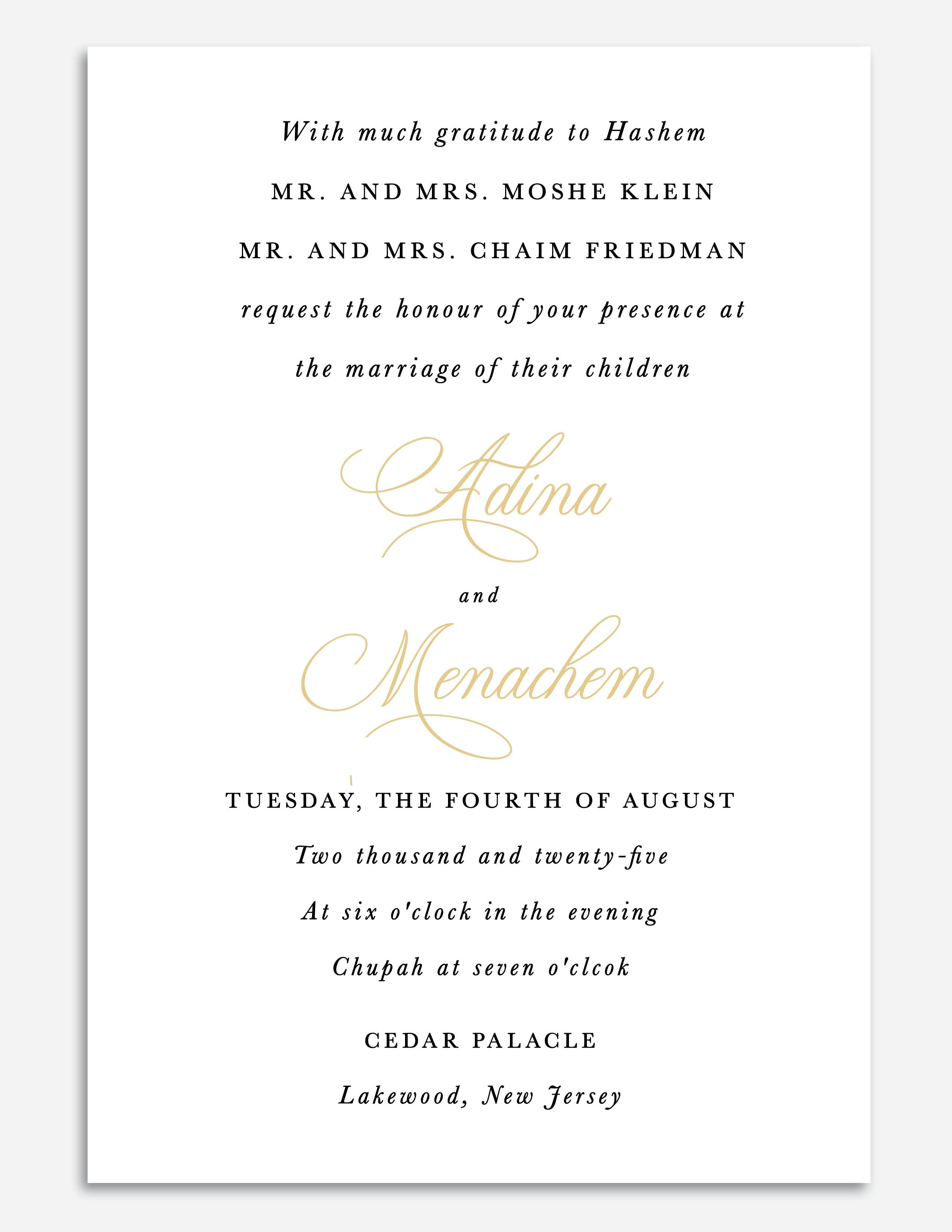 Classic Flat Invite - Style 7