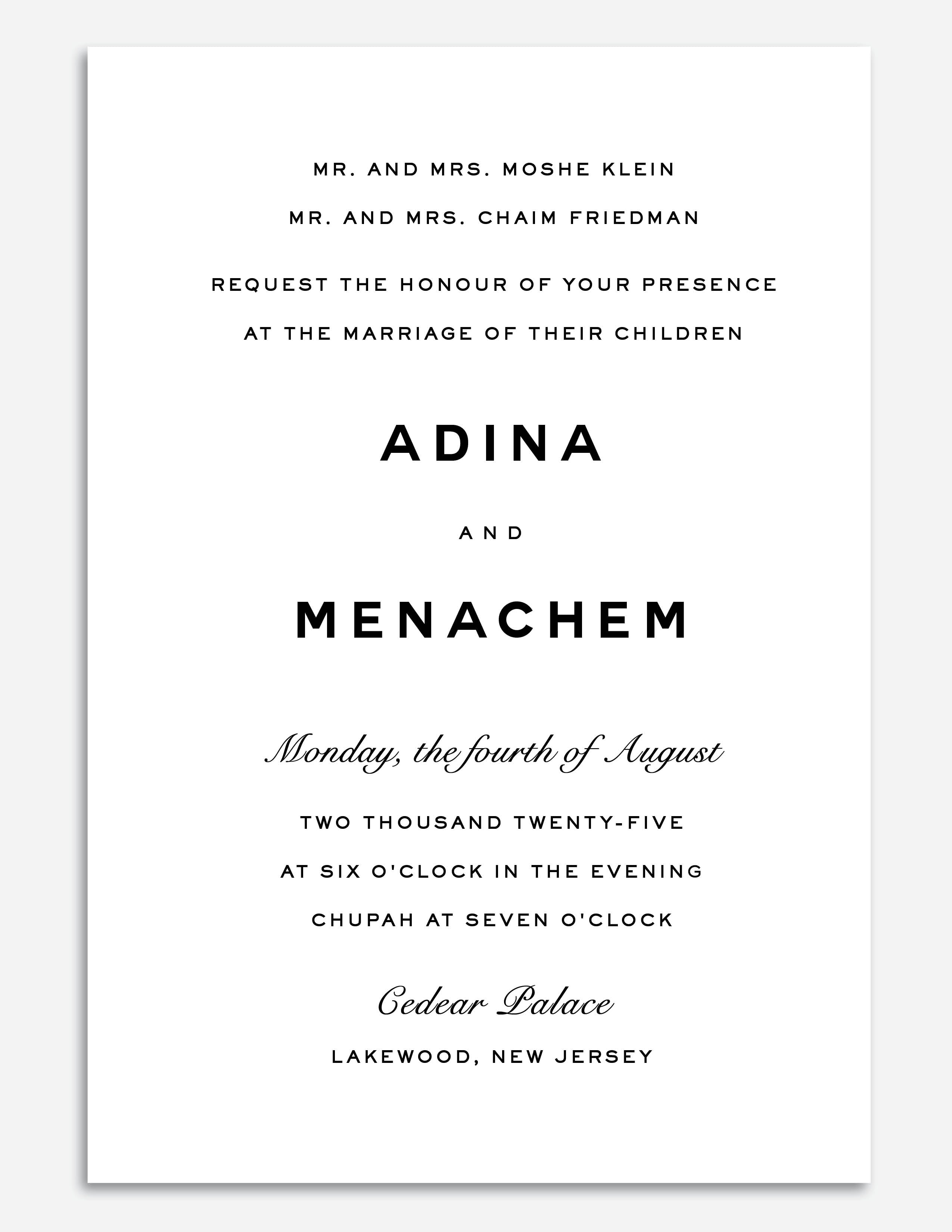 Luxe Letterpress Invite - Style 8