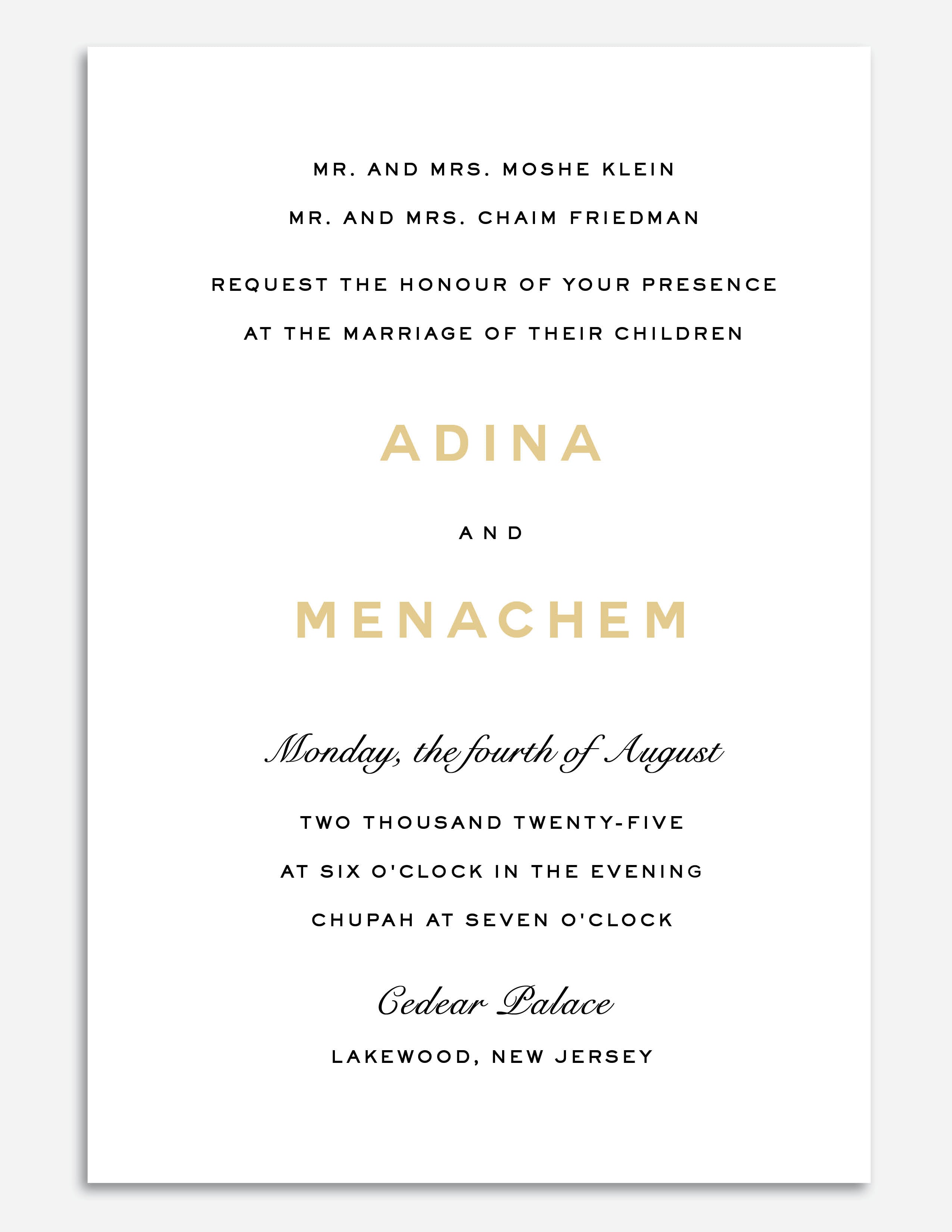 Classic Flat + Foil Invite - Style 8