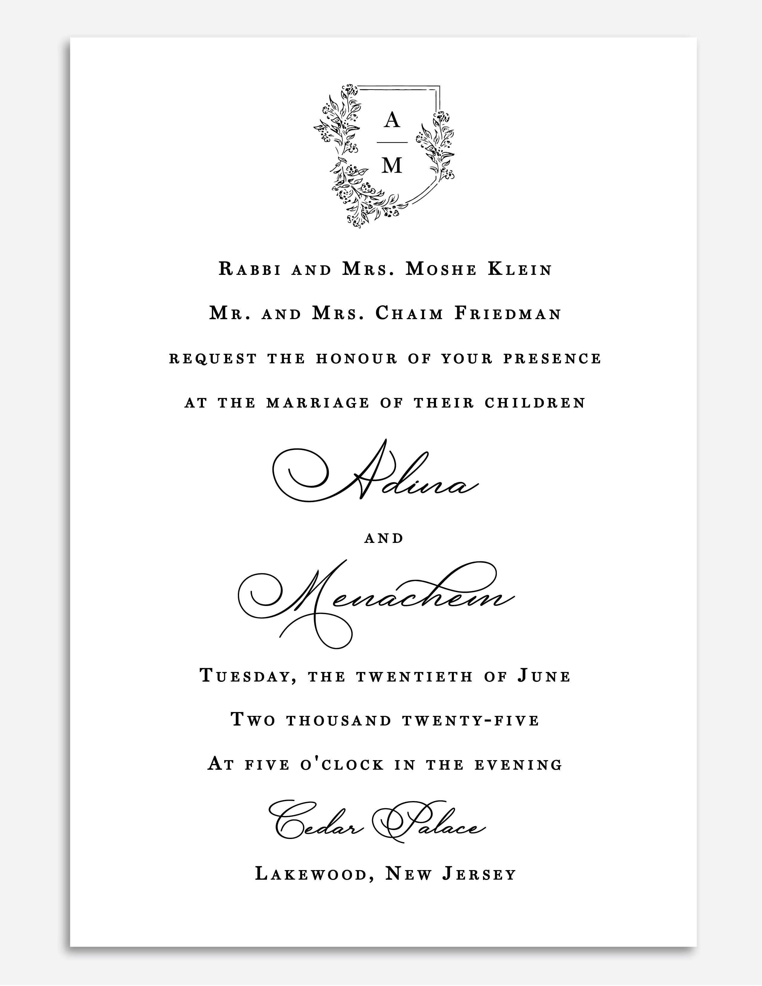 Luxe Letterpress Invite - Style 9