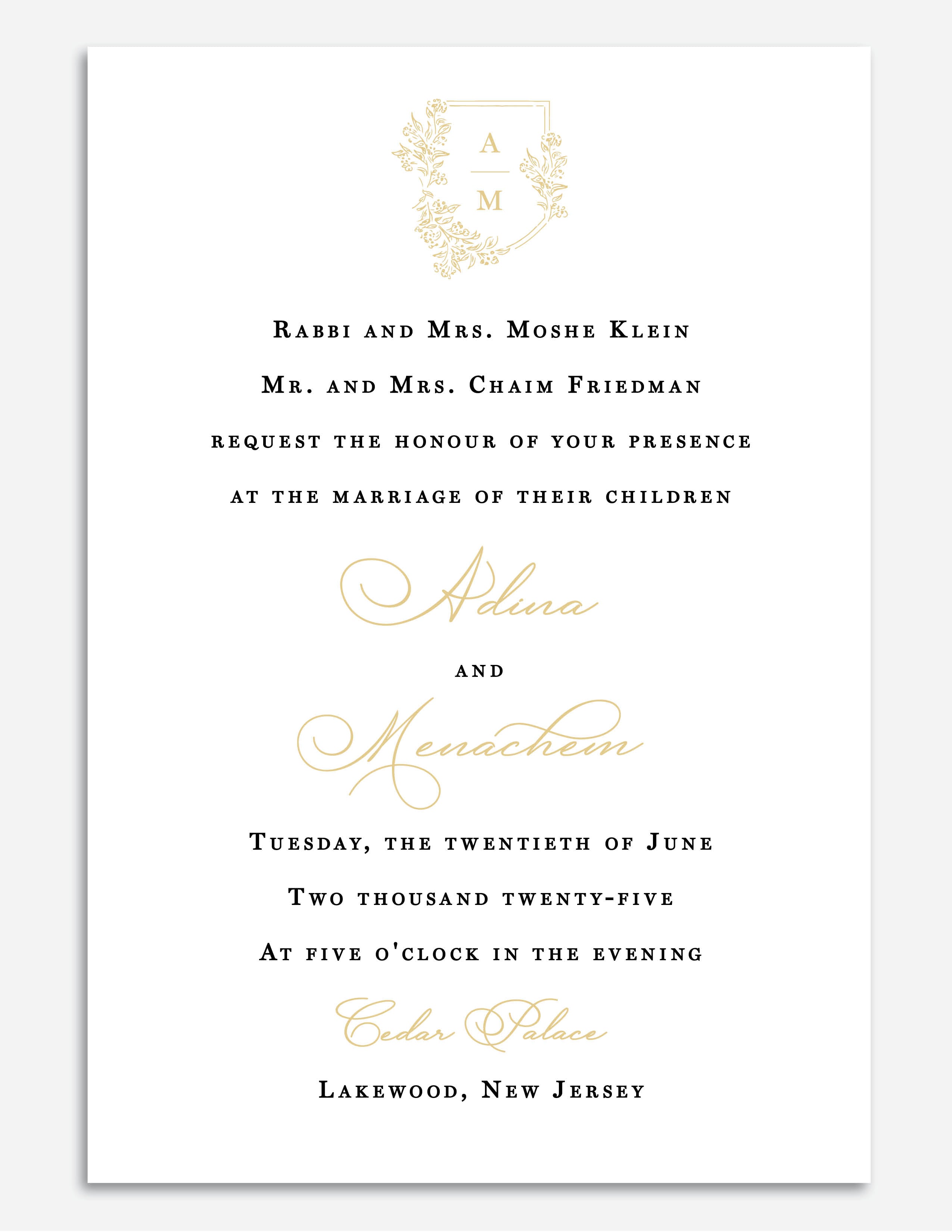 Classic Flat + Foil Invite - Style 9