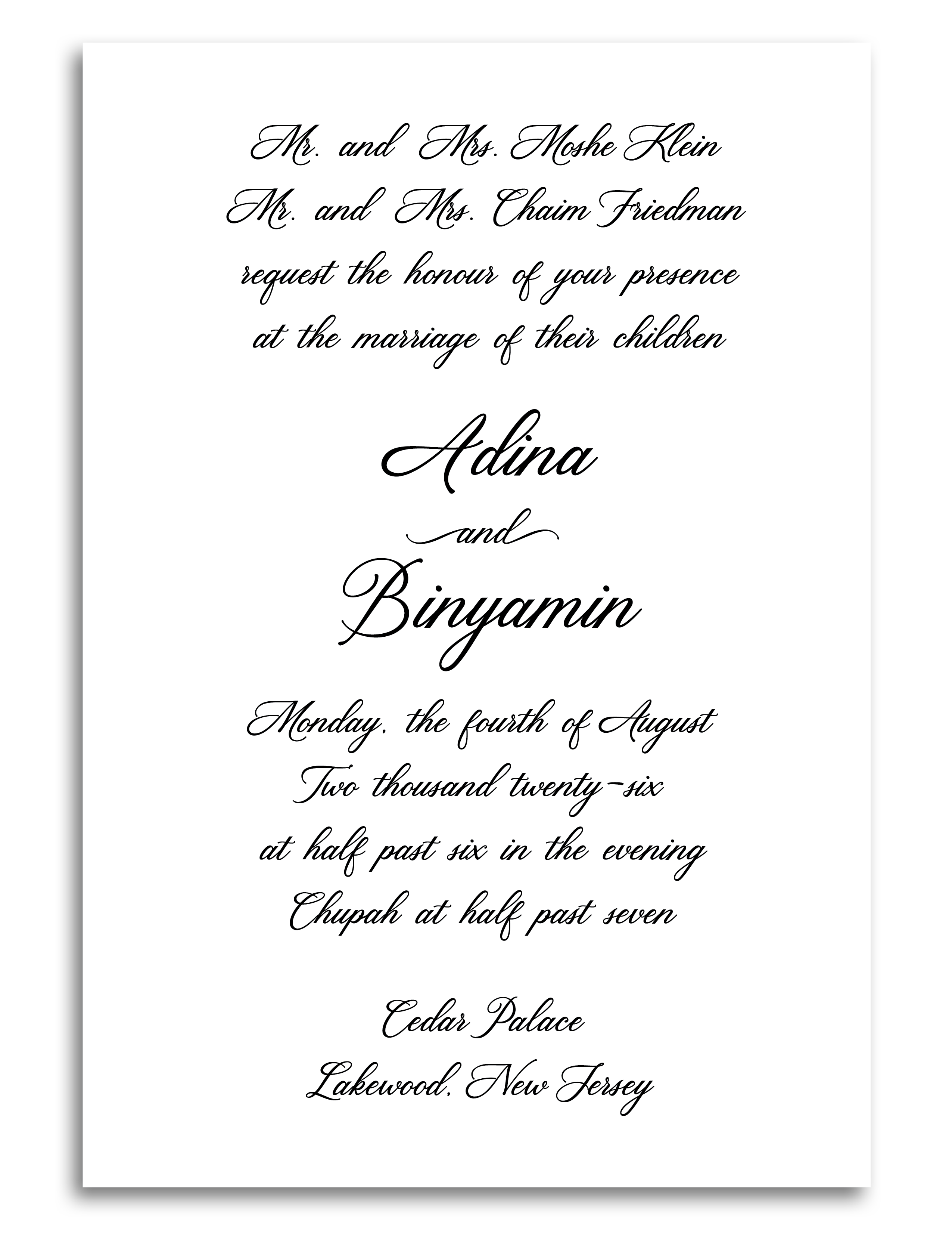 Classic Flat & Foil Invite - Style 1 (Design Deposit)