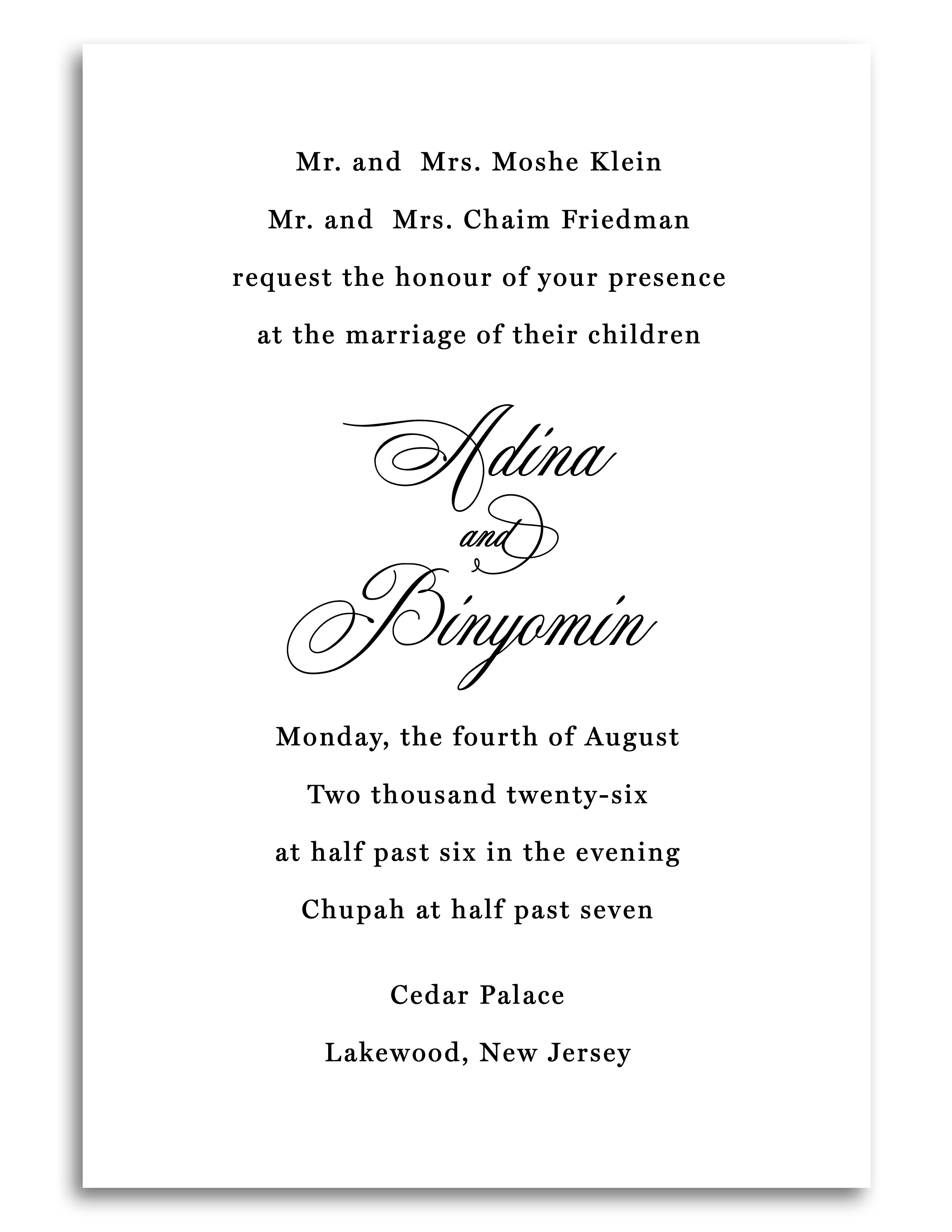 Classic Flat & Foil Invite - Style 2 (Design Deposit)