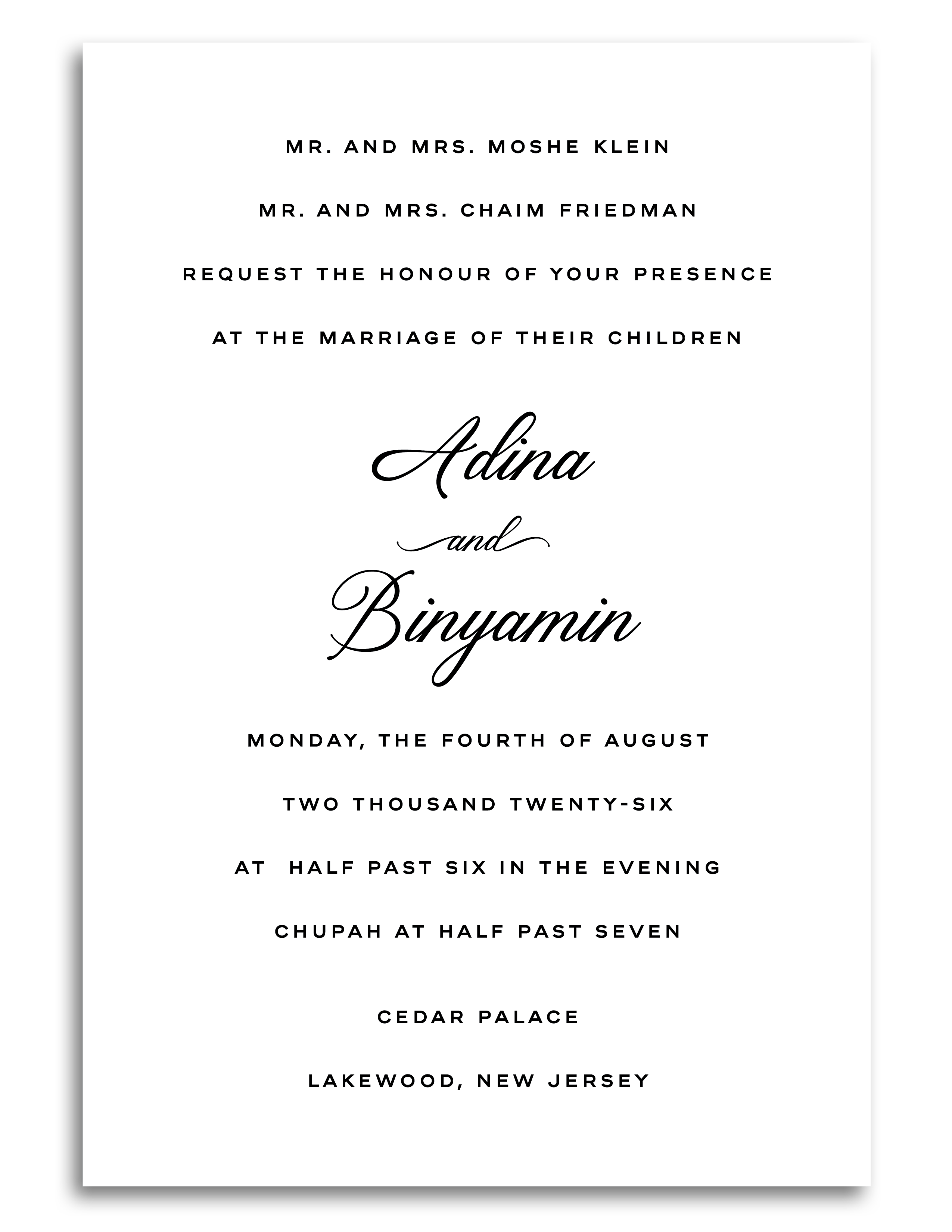 Classic Flat & Foil Invite - Style 6 (Design Deposit)