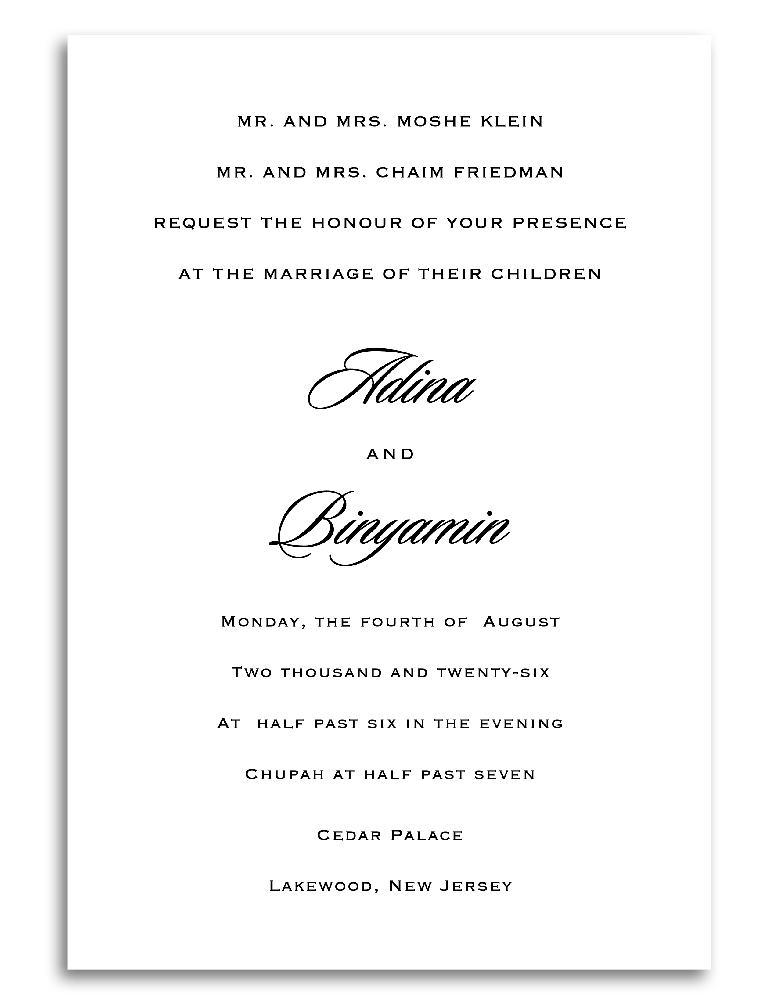 Classic Flat & Foil Invite - Style 9 (Design Deposit)